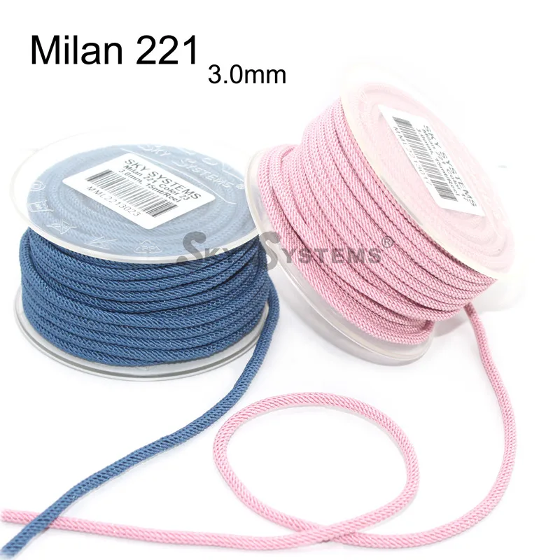 

3mm sky system Twisted Twine Milan Cord Jewelry Accessories Macrame Rope Necklace String Cords 15m/roll NO.20~38