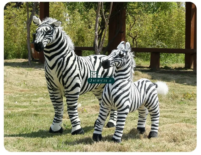 Dorimytrader Cute New 110cm Large Soft Emulational Forest Animal Zebra Plush Toy 43'' Big Stuffed Zebra Doll Photography Props DY60800 (4)