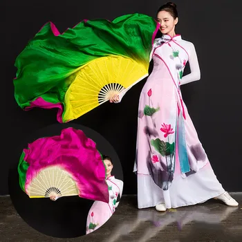 

double-faced silk Hand Held Fans for dancer accessories chinese folk dance fan prop Home Decoration Crafts festival performance