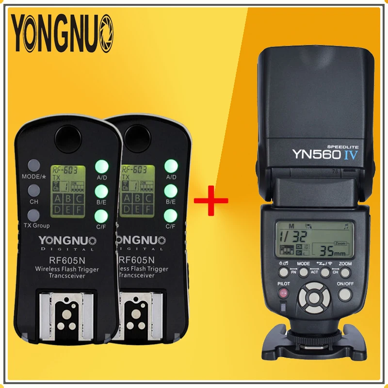 YONGNUO YN560 IV YN560IV Master Slave Flash Speedlite + 2 * RF 605N RF605 LCD беспроводной триггер для цифровой