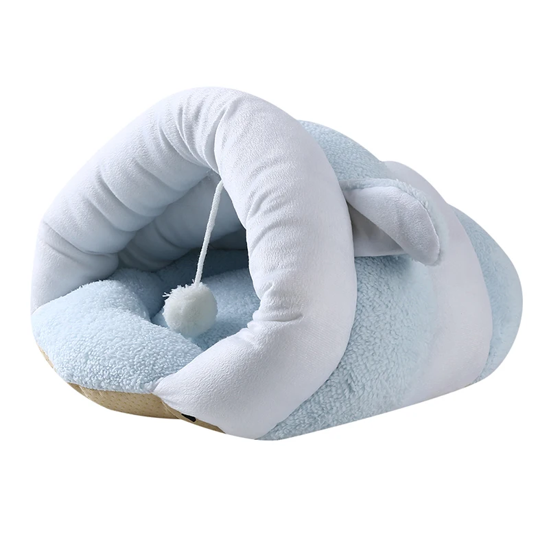Blue Кошка, маленькая собака, щенок, питомник, кровать, диван, спальный мягкий флисовый мешок, домашний коврик для питомца, зимнее теплое гнездо, щенок, пещера, кровать, тапочки, форма, коврик для питомца - Цвет: Blue