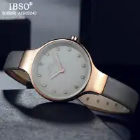 IBSO High Quality Women Wrist Watches Crystal Design Quartz Watch For Female Luxury Shell Dial Clock Relogio Feminino