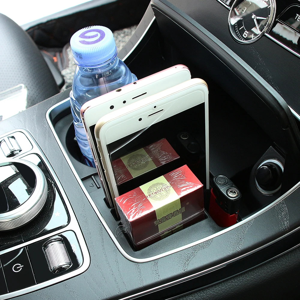 

VCiiC Car Accessories,Car central storage box cup holder for Mercedes Benz AMG E63 C63/C class W205 GLC Class X253 E Class W213