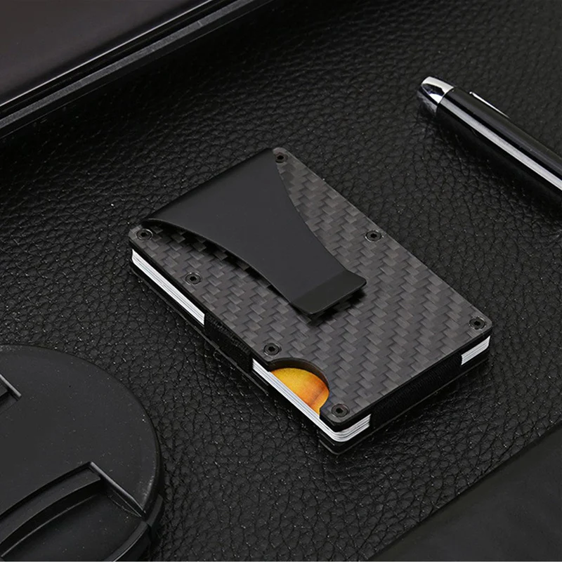 Men Stainless Steel Elastic Band Slim Money Clip Credit Card Holder Wallet Purse-in Storage Bags ...