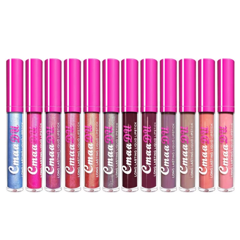 

cmaadu Lips Makeup Waterproof Nude Matte Metallic Tint Cosmetics Lip Gloss Glitter Liquid Lipstick Make Up Long Lasting Lipgloss