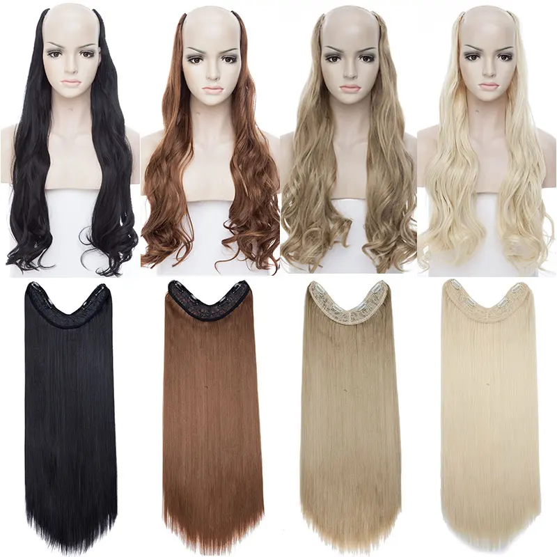 SNOILITE 24inch U part 4 clips in hair extensions synthetic clip ins