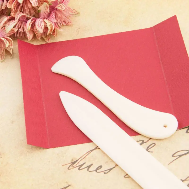 

2pcs/set Plastic Open Letter Knife Leather Craft Scraper Leather Bone Paste Scoring Folding Sewing Tools