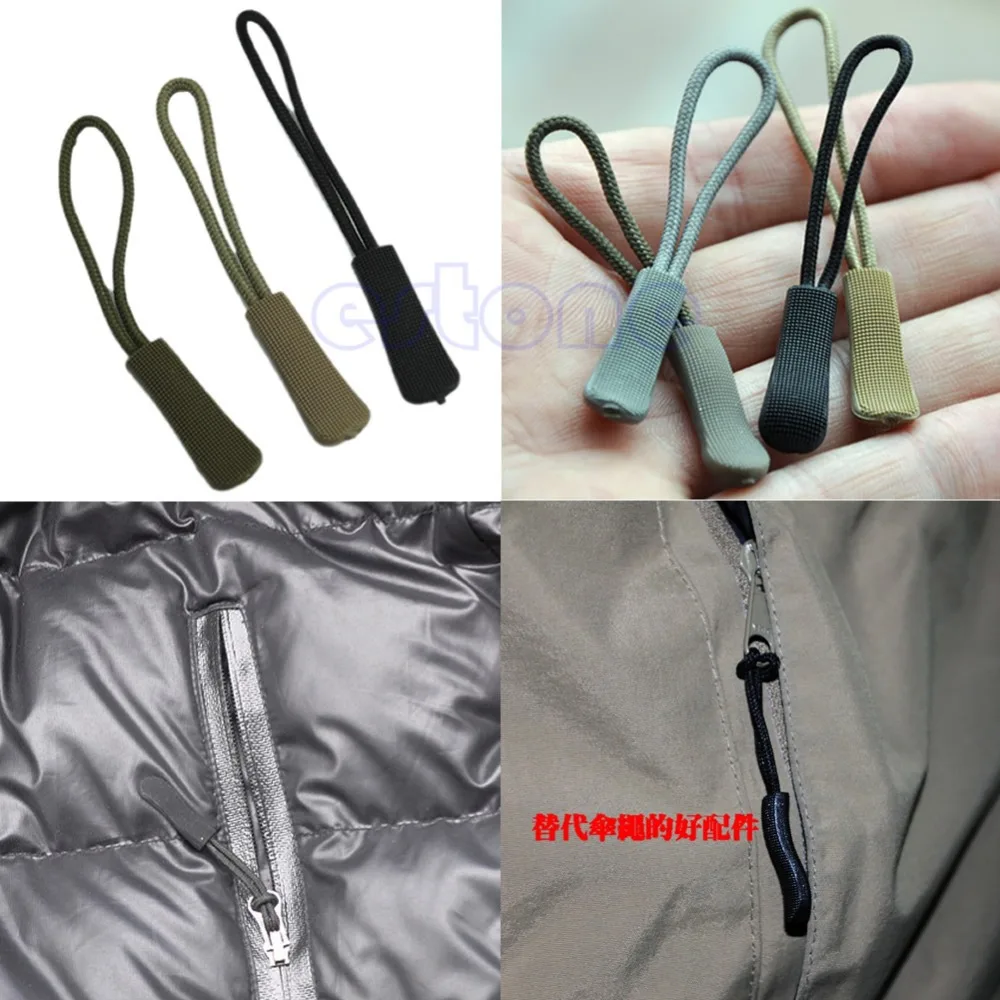 Zipper Pull Puller End Fit Rope Tag Fixer Clothes Tab Replacement Tent Backpack Buckle Zip Cord Clip slider Travel Bag Suitcase