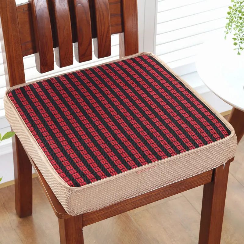 Полосатый утолщенный Противоскользящий стул подушка напольный коврик для обеденного стула качественное сиденье диван с подушками коврик летние крутые подушки стула - Цвет: hongheitiaowenbingsi