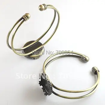

free shipping!!! 30pcslot 20mm pad Antique bronze crown tray bracelet jewelry component