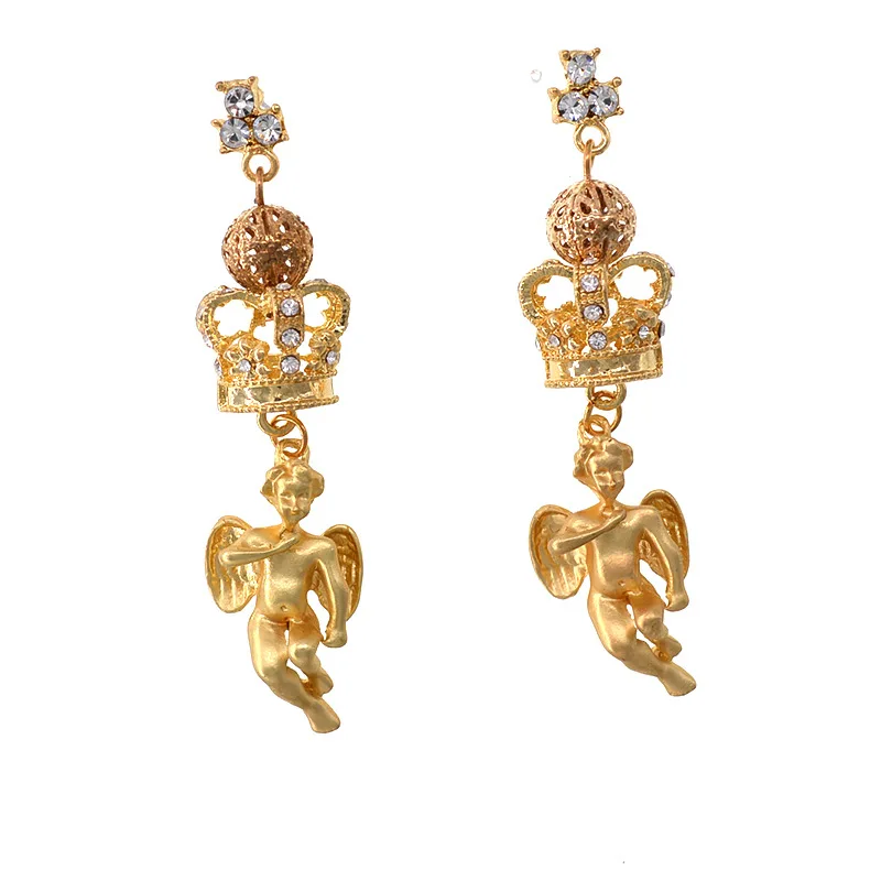 Classic Crown Angel long Earrings for women
