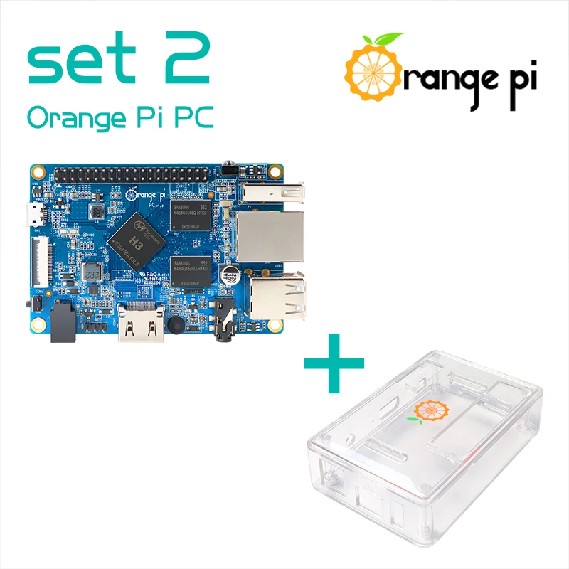 Оранжевый Pi PC SET2: оранжевый Pi PC+ прозрачный ABS чехол с поддержкой Android, Ubuntu, Debian