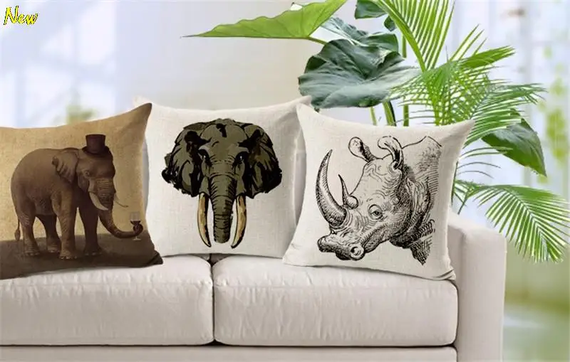 Подушка в виде животного без ядра из хлопка, изготовление на заказ олень Декоративные подушки броска носорог диван диванные подушки дома деко