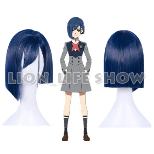 

DARLING in the FRANXX CODE:015 ICHIGO Blue Straight Short Cosplay Full Wig