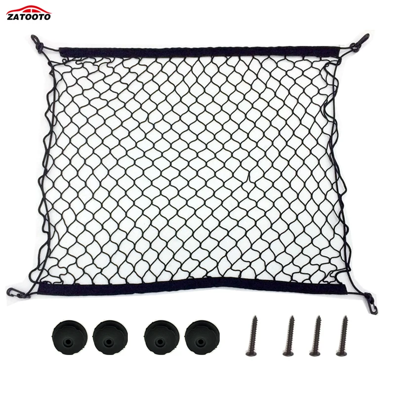 Universal Car Trunk Storage Net Auto Rear Cargo Organizer With 4 Hooks