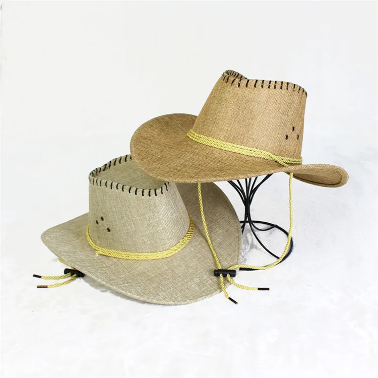 Hot Sale Western Cowboy Style Man Beach Tide Hat Sunscreen Hat Summer Outdoor Sunshade Straw Hat ACA45 (6)