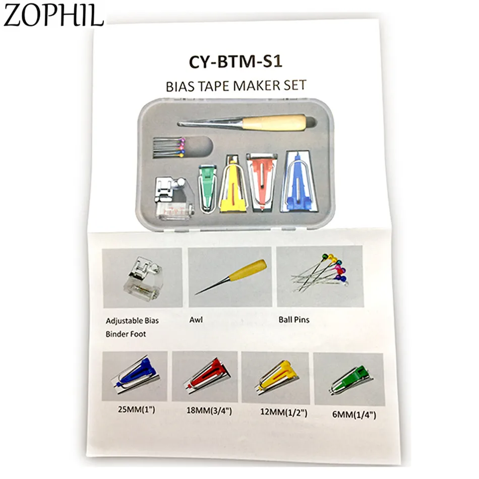 Zophil 16 шт./кор. инструмент для привязки комплекты ремесло аксессуары для швейных машин ткани косая DIY Kit база английская булавка игла плетение стежок