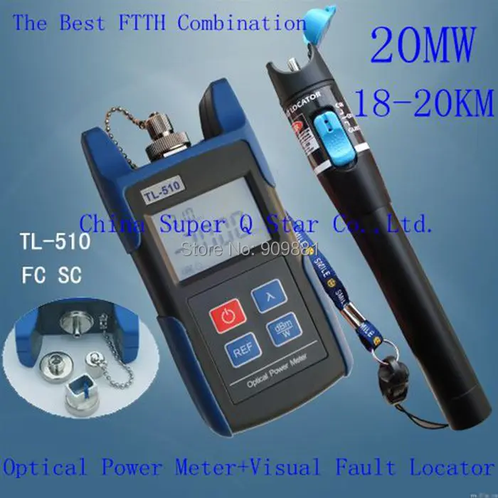 

OPM -50~+26 Optical Power Meter With FC SC ST Connector+20mw Red Laser Fiber Optic Cable Tester (Range:18-20km) FTTH Tools
