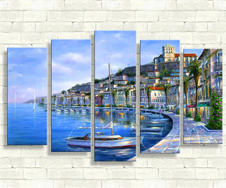 High Definition Canvas Printed Wall Painting Nice Coastal City View