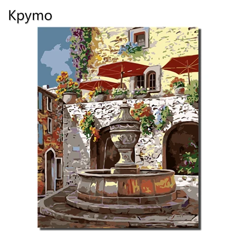 Kpymo DIY картина маслом в рамке, пейзаж по номерам, картины на холсте для гостиной, настенная живопись, домашний декор VA-0460 - Цвет: VA-0213