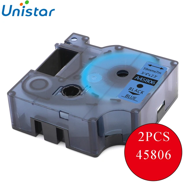 Best Offers UNISTAR 2 PCS ompatible DYMO D1 Label Tape 19MM Black on Blue 45806 For DYMO Printer Free Shipping Best Offers UNISTAR 2 PCS ompatible DYMO D1 Label Tape 19MM Black on Blue 45806 For DYMO Printer Free Shipping