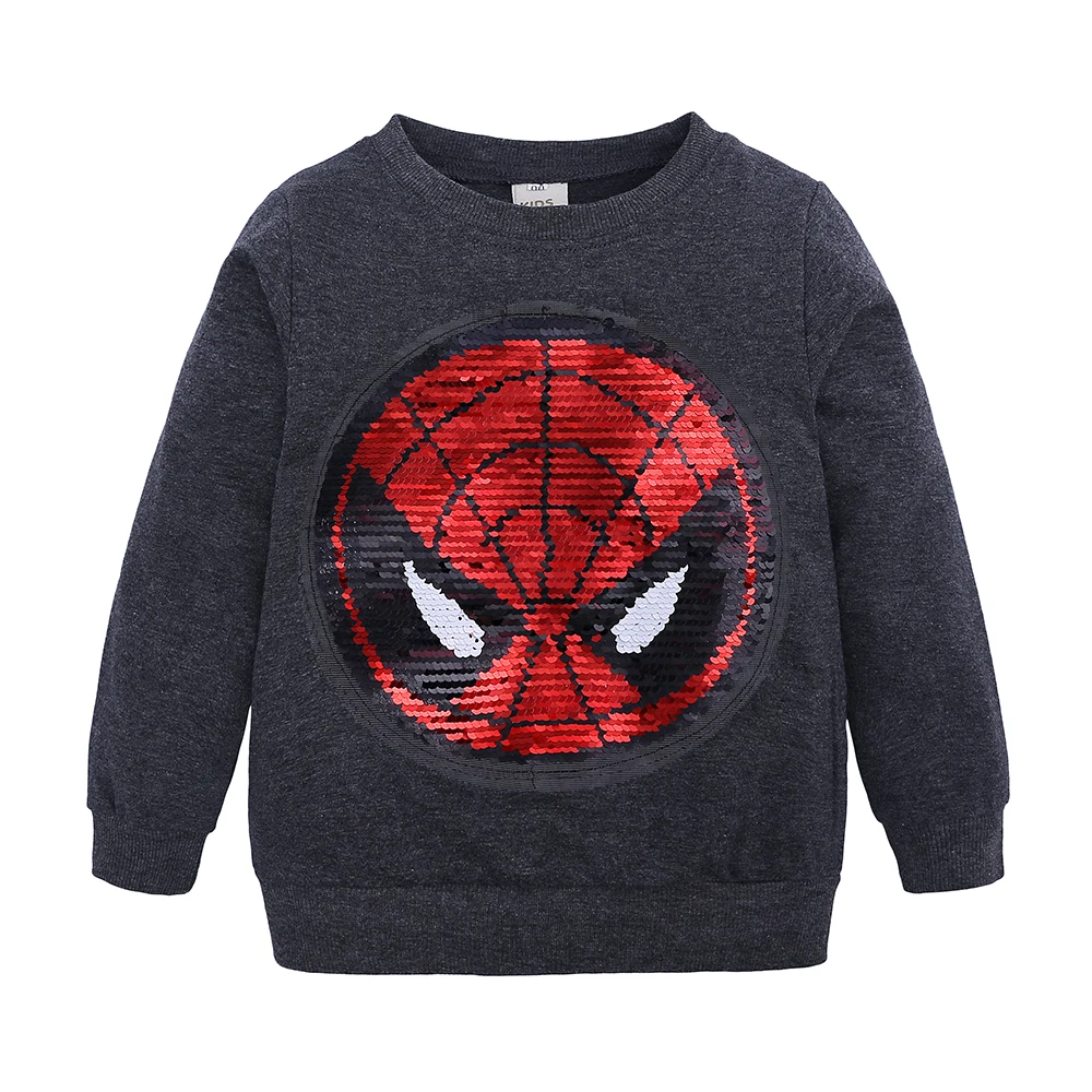 Хлопковый свитер с капюшоном для маленьких мальчиков и девочек «Человек-паук» и «Капитан Америка»; Детская Спортивная повседневная футболка; верхняя одежда