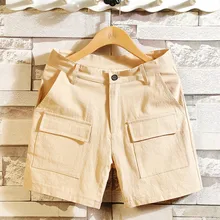 Новинка, мужские шорты, чистый цвет, повседневные, для тренировок, брендовые, короткие штаны, высокое качество, шорты, мужские, много карманов, спортивные шорты, L0619