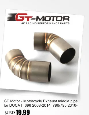 GT мотор-otorcycle выхлопных среднего трубы и глушитель для DUCATI 696 2008- 796/795 2010- Slip-On
