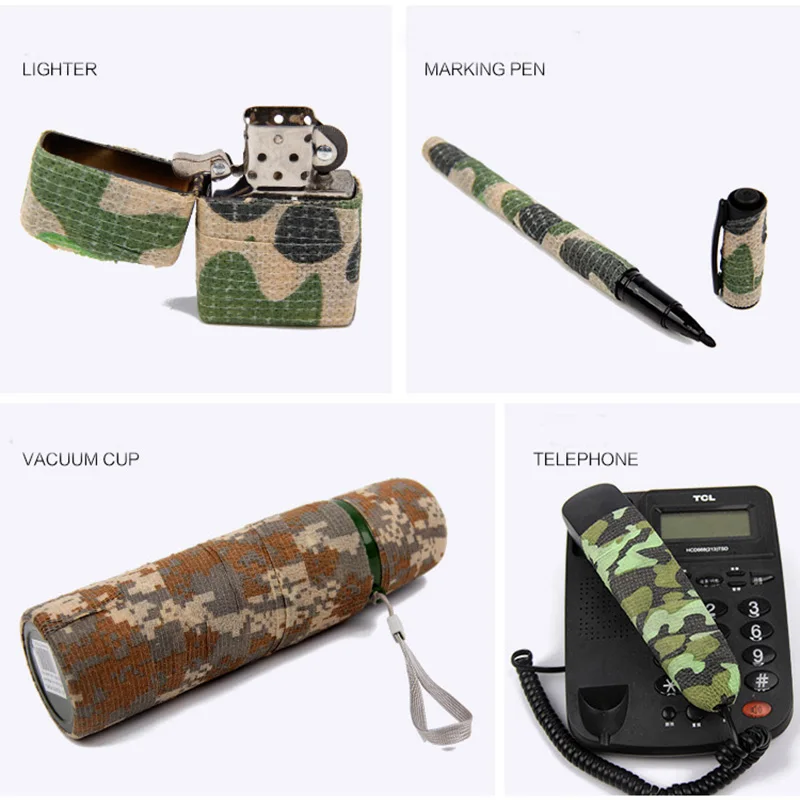 5 см x 4,5 м армейский Камуфляжный инструмент для охоты и стрельбы, камуфляжная невидимая лента, водонепроницаемая пленка, прочные аксессуары, новое поступление