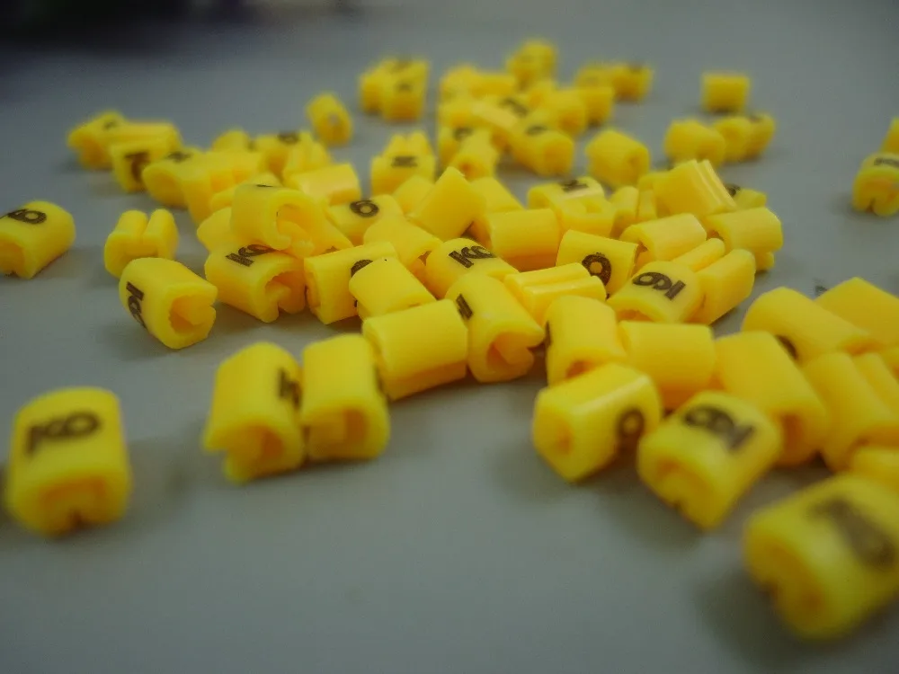 

100PCS 0.5mm2 EC-0 cable marker 0-9 10 different number colorful mixed A-Z 26 letters cable label in cable sleeves total cutting