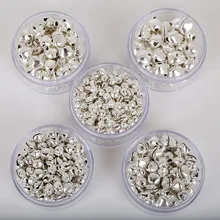 Cloches de Jingle en fer argentées suspendues, ornements d'arbre de noël, 50 à 300 pièces (6mm/8mm/10mm/12mm/14mm)