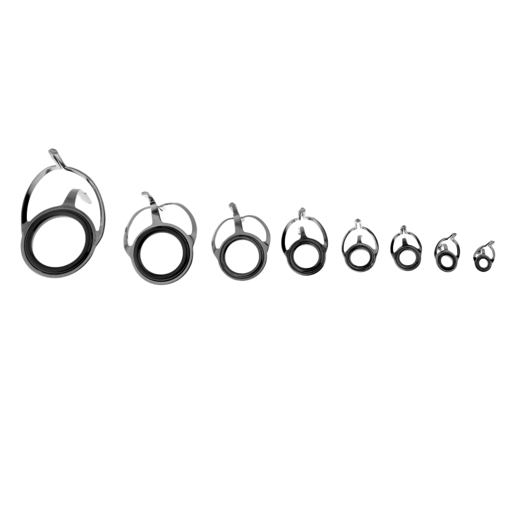8pcs Fishing Rod Eye Ring Double Leg Guides Line Rings for Spinning/Carp Rod DIY Fishing Rod Repair Accessories
