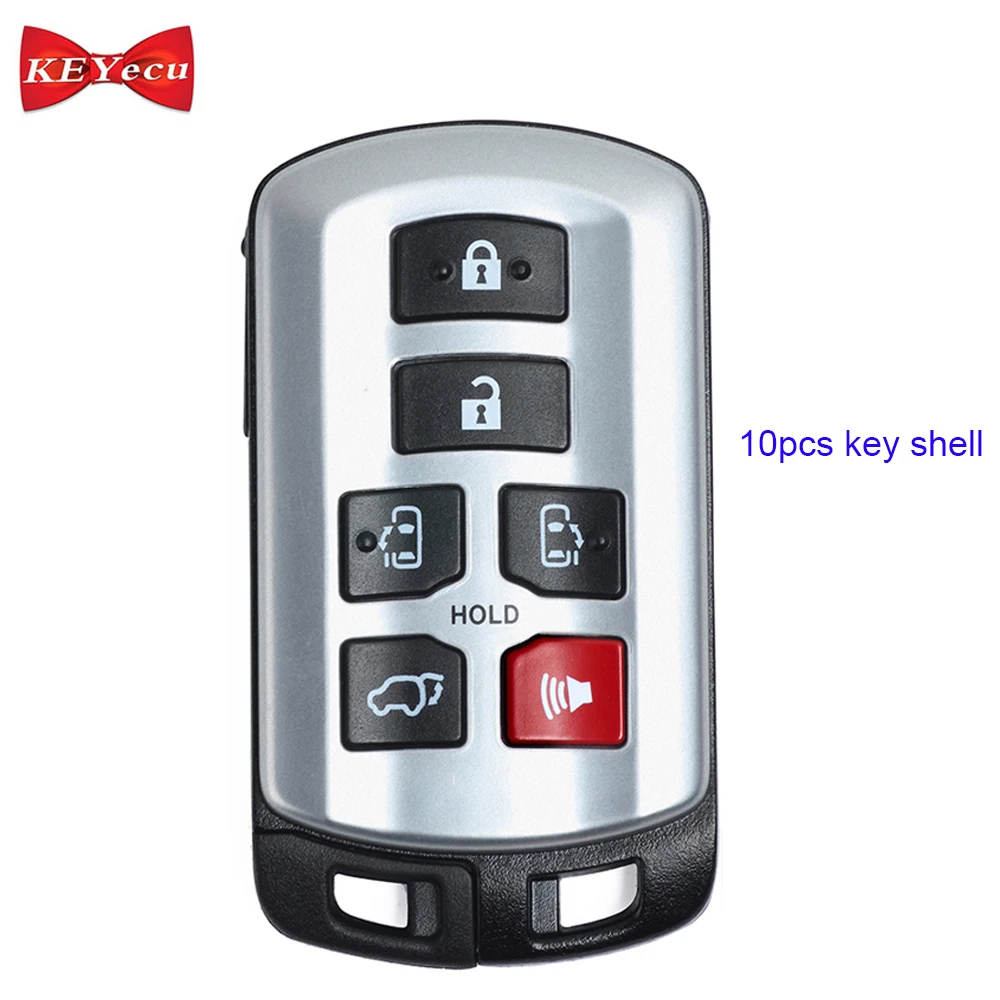 

KEYECU 5pcs for Toyota Sienna 2011 2012 2013 2014 2015 2016 2017 2018 2019 Remote Car Key Shell Case Fob Housing Cover HYQ14ADR