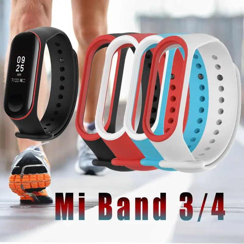

RepIacement Waterproof 4 Color Silicone Smart Bracelet Wrist Strap Wristband For XIAOMI Band 3/4 Strap Smart Accessories