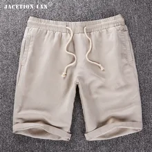Стильные летние мужские Шорты Хлопок повседневные льняные Шорты мужчин Hommes пляжные шорты мужские брендовые Шорты