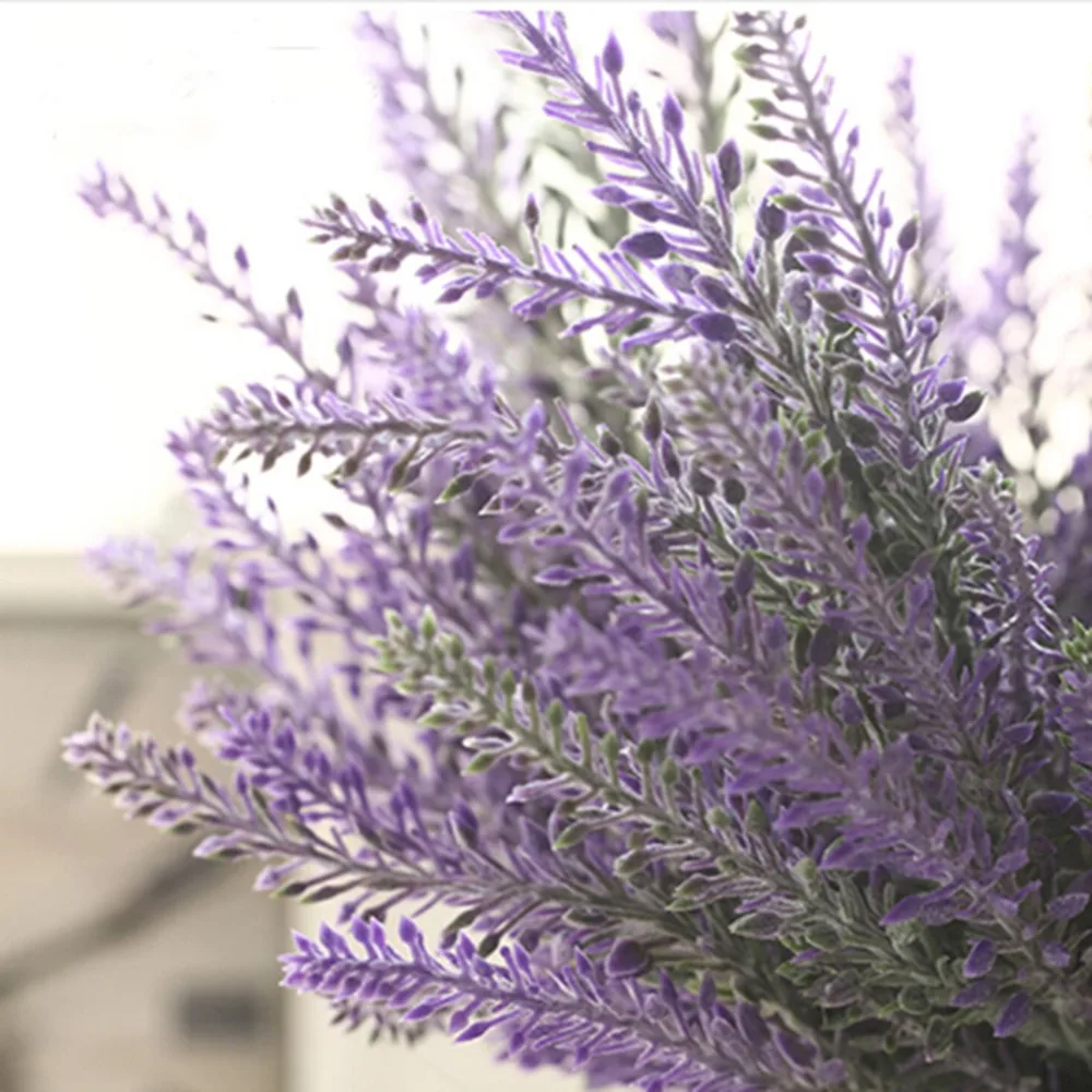

2pcs Romantic Provence Decoration Lavender Flower Silk Artificial Fake Flowers Grain Decorative Simulation of Aquatic Plants