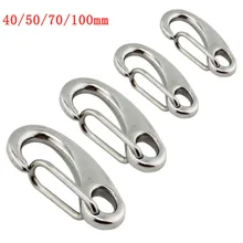 Высококачественный морской 304 из нержавеющей стали в форме яйца карабин пружинный зажим быстро карабиновая пряжка 5 шт. в упаковке для активного отдыха