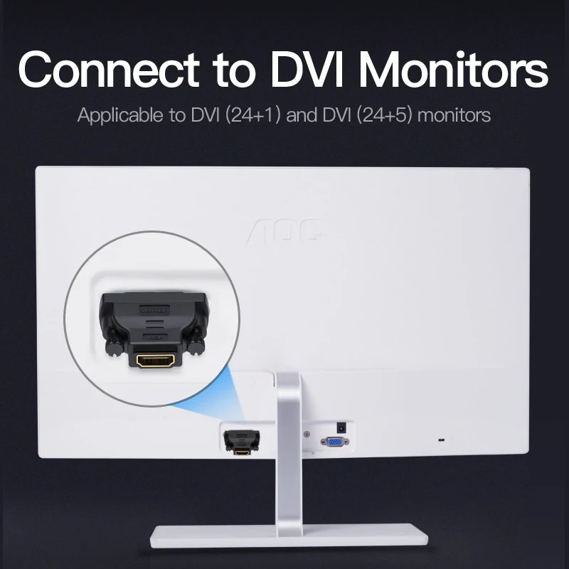 Vention DVI к HDMI Кабель адаптер двунаправленный D 24 + 1 папа гнездовой разъем конвертер