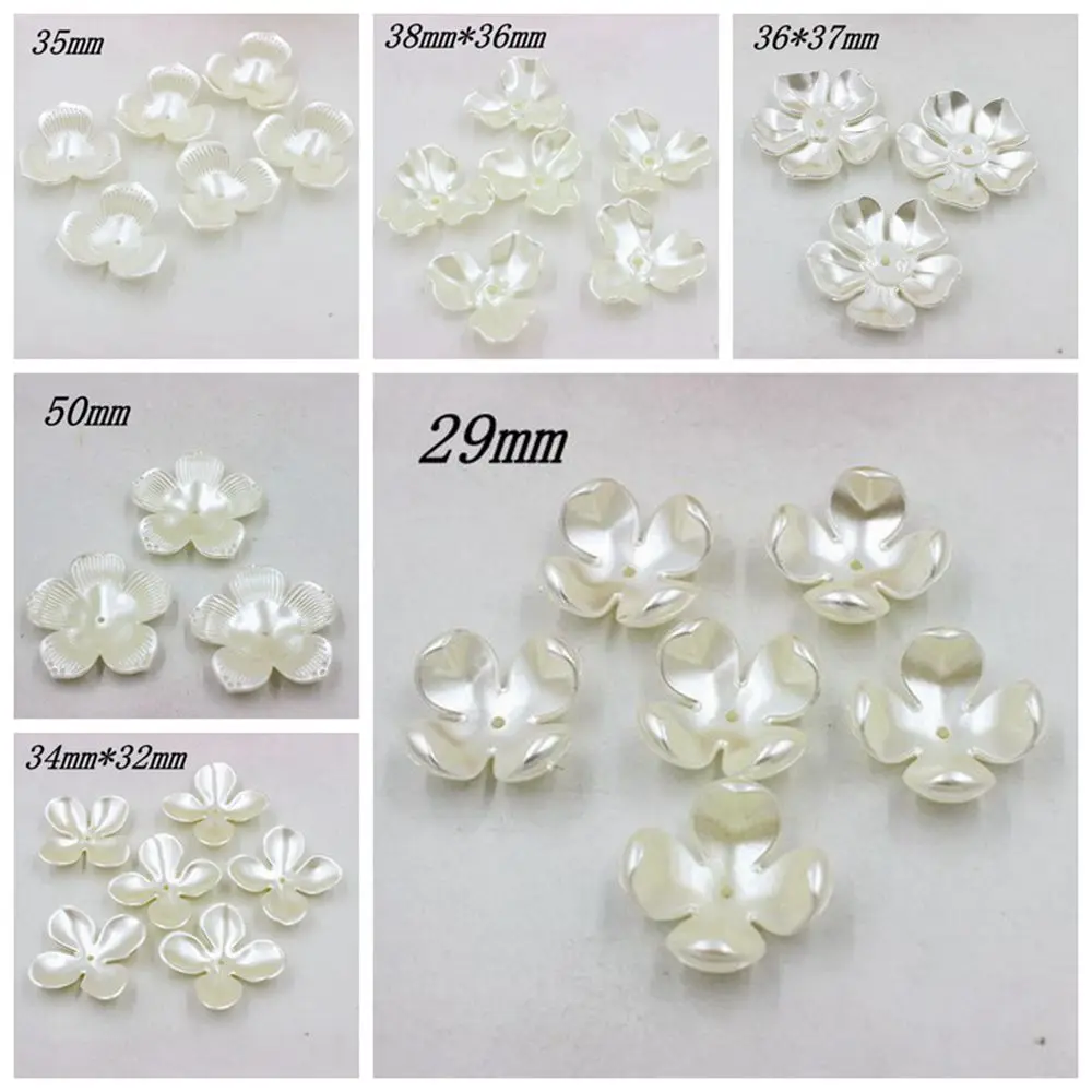 

Free Shipping 20Pcs Imitation Shell Flower Scrapbook Simulated Pearl Beads Sewing Button Beading DIY Material Findings