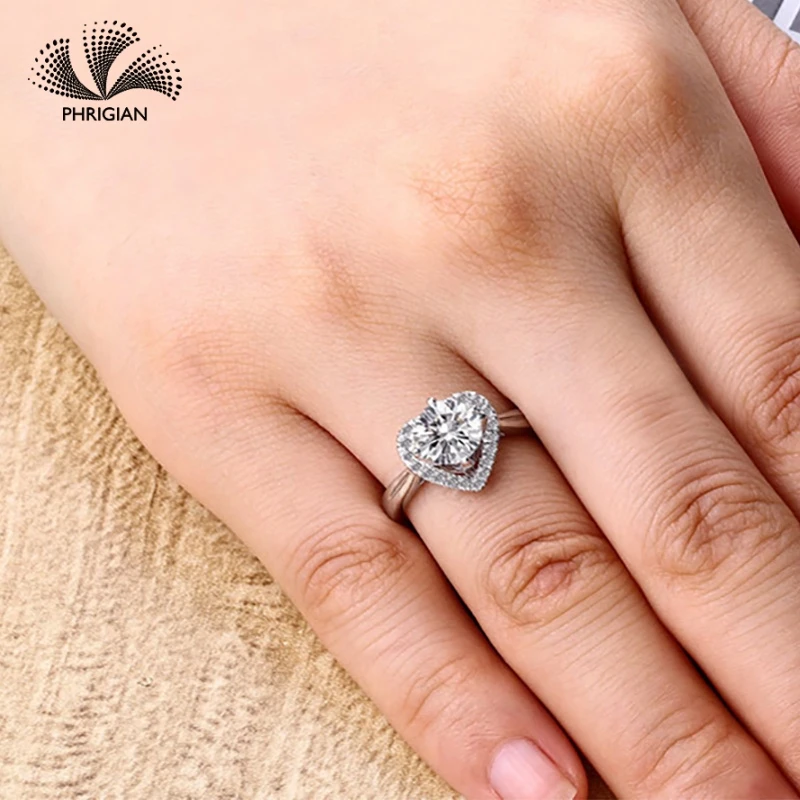 

Sona NOT FAKE Fine Engraving Ring S925 Sterling silver Diamond Custom ring Marry me ring 925 round cut 4 claws
