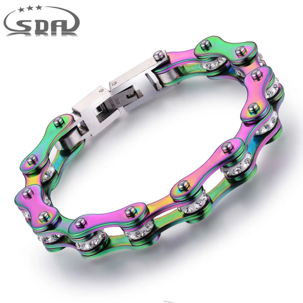 

SDA New Rainbow Motorcycle Chains Jewelry for Women&Girl gift multiple size Factory dropship Top Quality YM135W