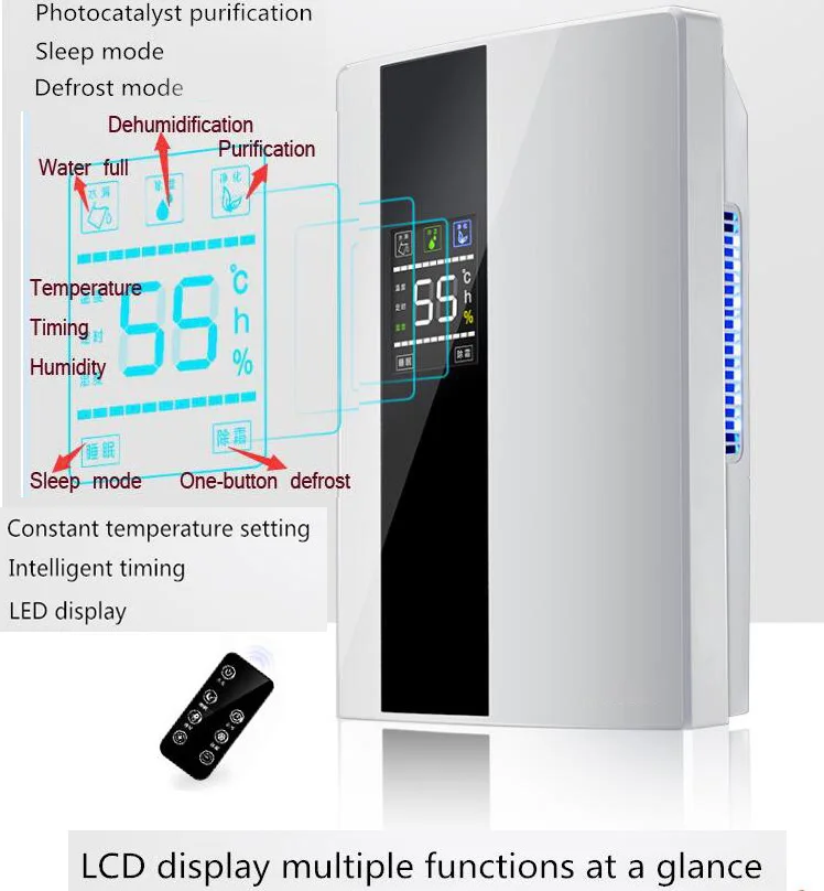 22%, домашний пульт дистанционного управления 2.2L осушитель большой lcd-экран дисплей осушитель воздуха автоматический прибор полностью отключенный очиститель