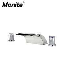 Monite современная модель Ванная комната Водопад 3 шт. хромированный смеситель для ванной набор твердый из полированной меди или хрома смеситель кран