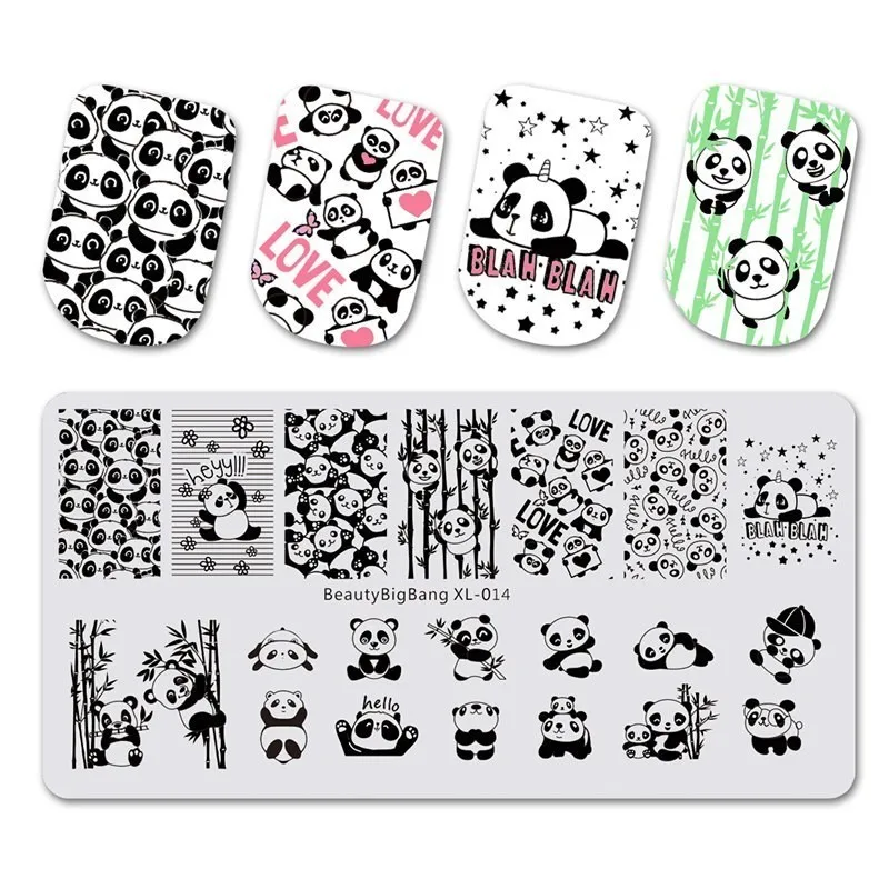 BeautyBigBang 6*12 см прямоугольные пластины для штамповки ногтей летние геометрические штампы для дизайна ногтей шаблон изображения пластины трафареты XL 001 до 030 - Color: 14