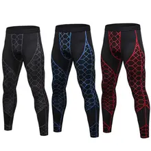 Спортивные колготки мужские тренировочные аксессуары для бега Высокие эластичные спортивные штаны быстросохнущие брюки с принтом