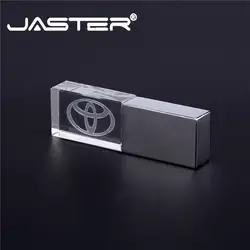 JASTER Тойота кристалл + металлический USB флэш-накопитель Флешка 4 ГБ 8 ГБ 16 ГБ 32 ГБ 64 Гб 128 Гб Внешняя память USB 2,0