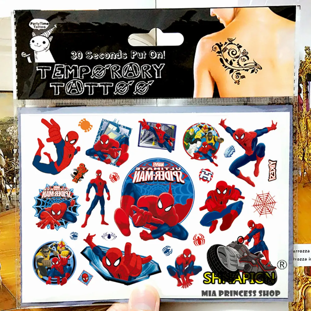 Amazing Spidey Child Boy Temporary Tattoo Body Art Flash Tattoo Stickers 17*10cm Waterproof Fake Tatoo Car Styling Wall Sticker