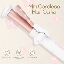 Мини беспроводные щипцы для завивки волос, заряжаемый от USB, керамические щипцы для завивки волос, Waver, для путешествий, щипцы для завивки волос, 2500 мА/ч, литиевая батарея, 31