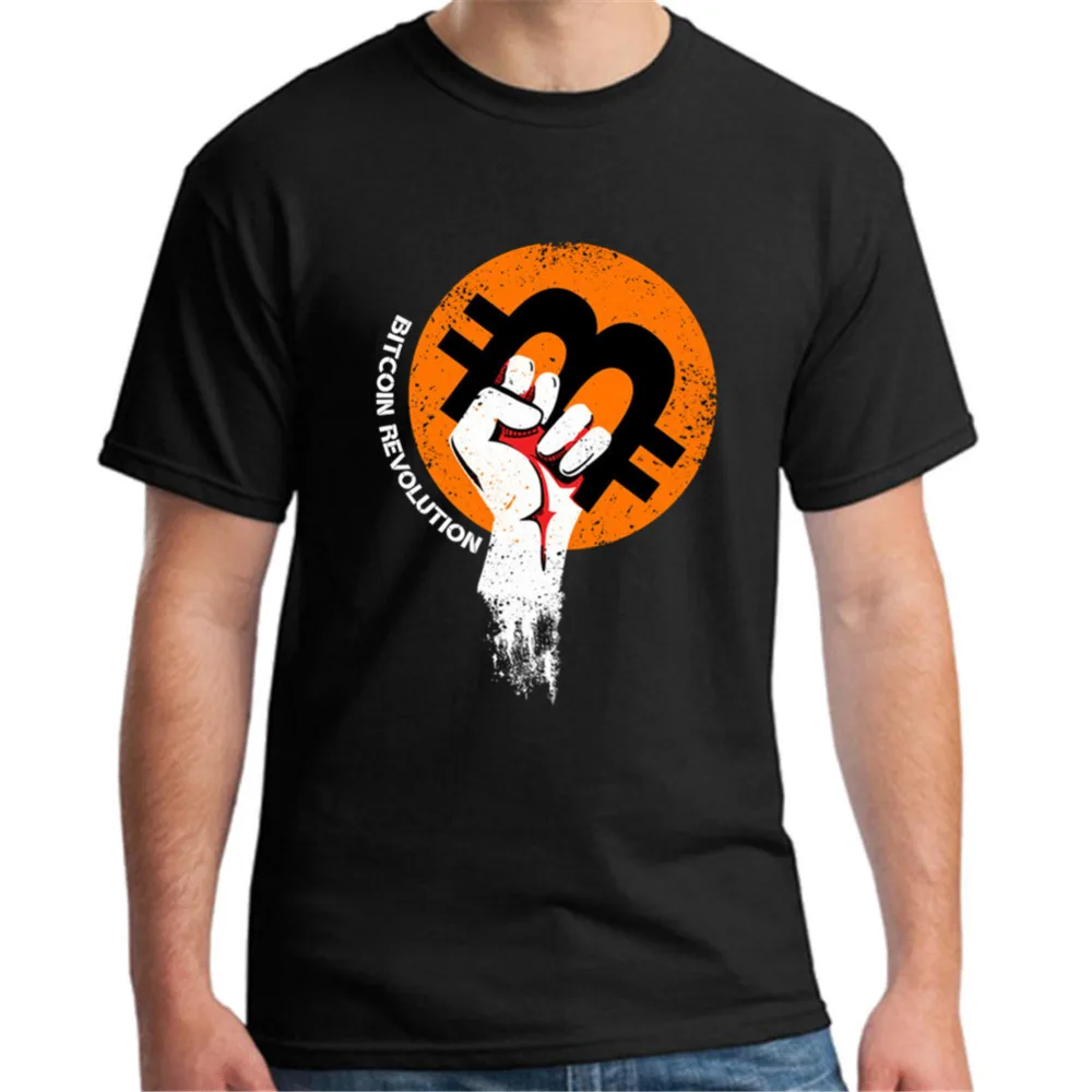 100% Cotton O-neck Custom Printed Men T shirt Crypto T-shirt Cryptocurrency Bitcoin logo men T-Shirt