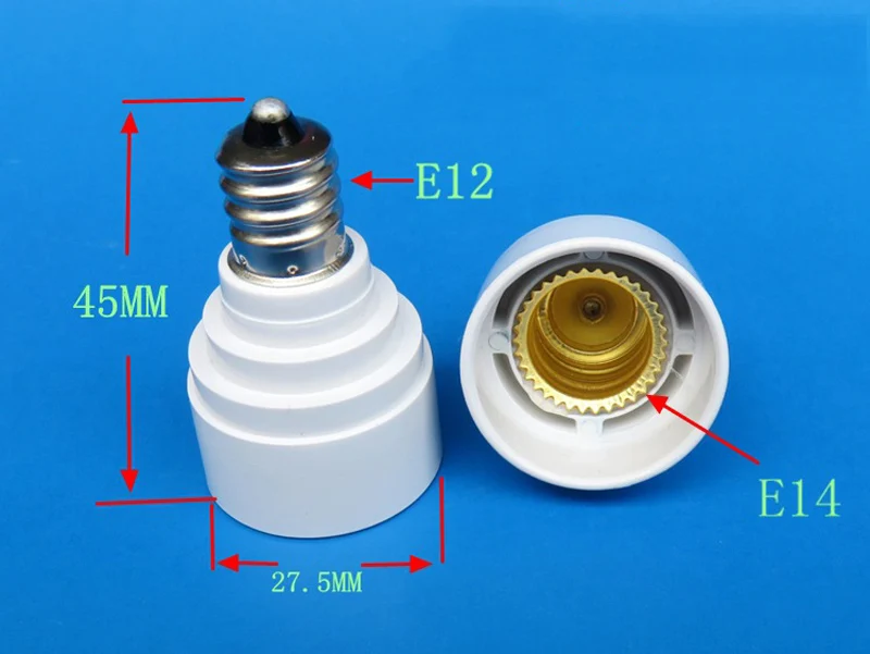 1 шт. E12 для E14 держатель лампы конвертер преобразование гнезда лампочки Стандартный патрон для лампы белого цвета
